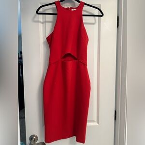 Likely Red cutout fitted Red Dress